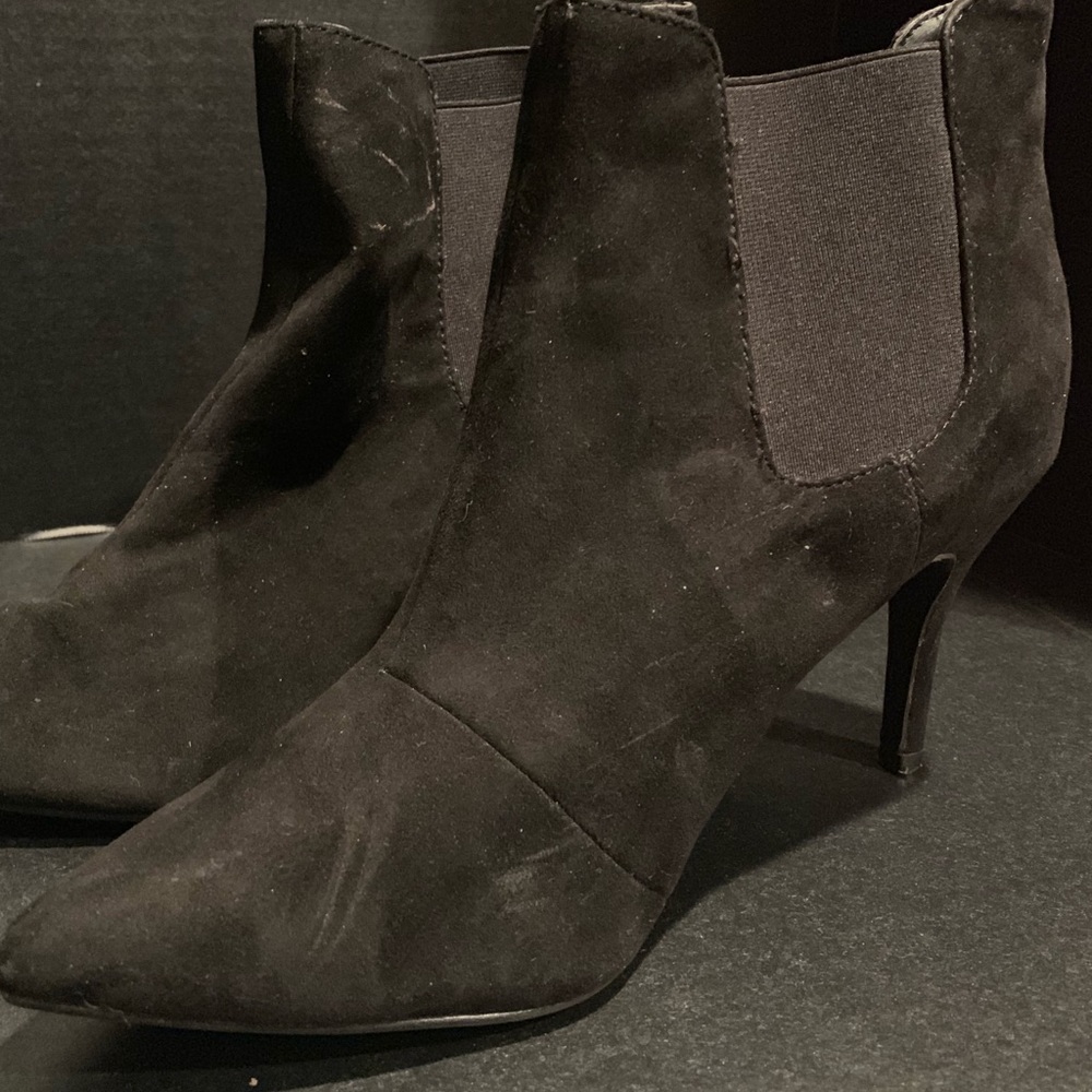 Black bootie heels
